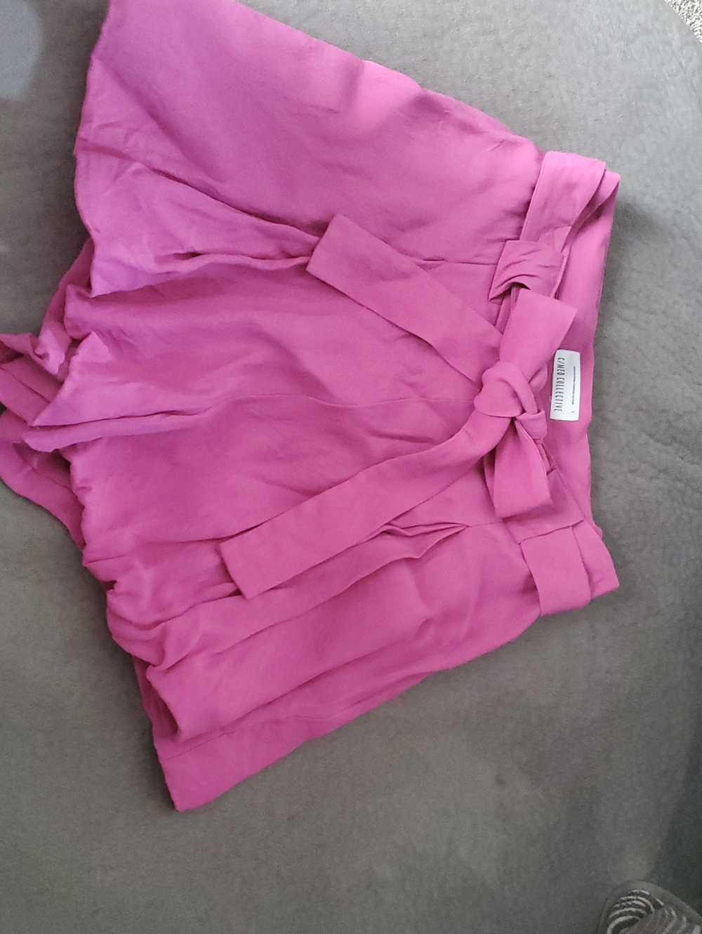C/MEO Collective Hot Pink Tie-Waist Pleated Shorts